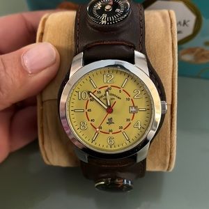 Leather band Mens watch field and stream
